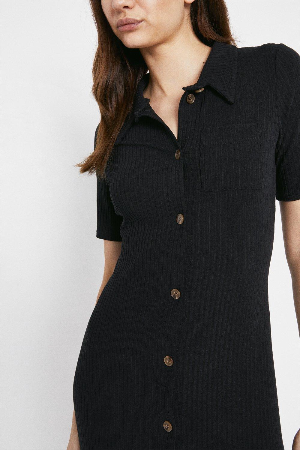Button Through Shirt Dress | Warehouse